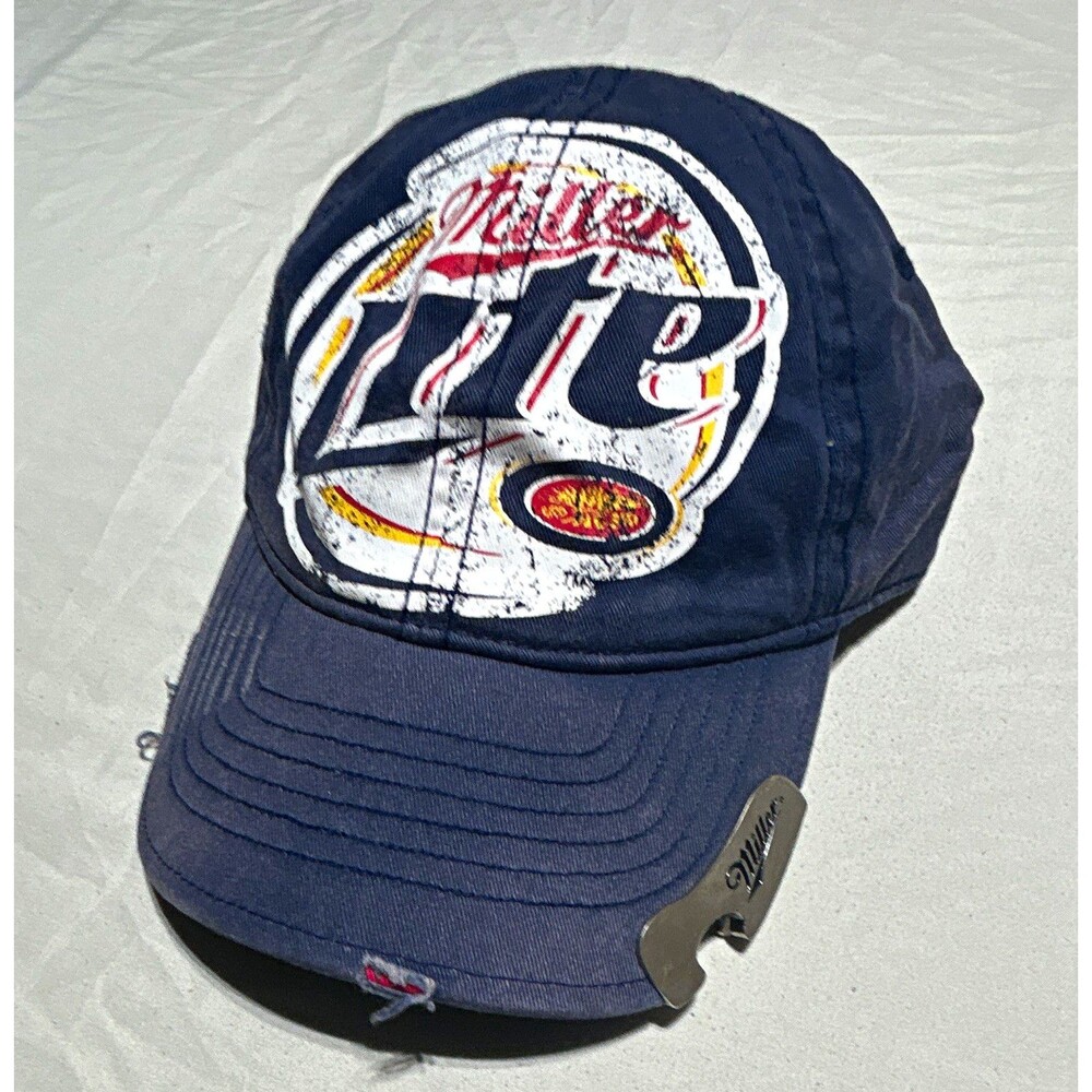Vintage Miller Lite Beer Hat Built In Bottle Opener Snapback Baseball Cap retro